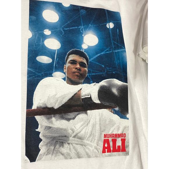 Muhammad Ali Picture White Short Sleeve T-Shirt Men's Size Medium Movie Ali - Picture 7 of 8